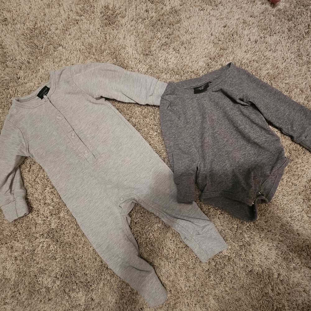 Little Bipsy Light and Dark Gray Jumpsuit & Romper Set
